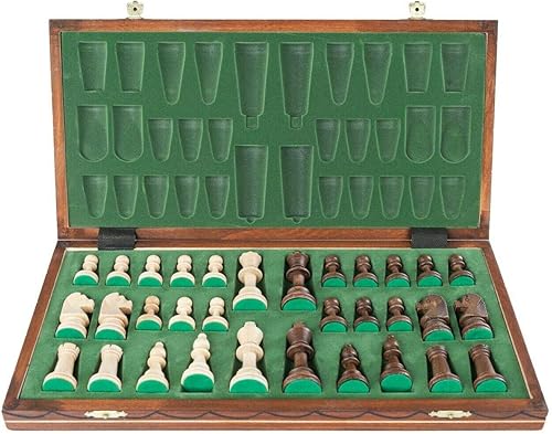 Miniatura 2 de Cracovia - Juego de ajedrez de madera hecho a mano, tablero de 21 pulgadas con ajedrez de tamaño estándar