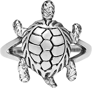 Charismatic Lucky Turtle Motif .925 Sterling Silver Ring - coolthings.us