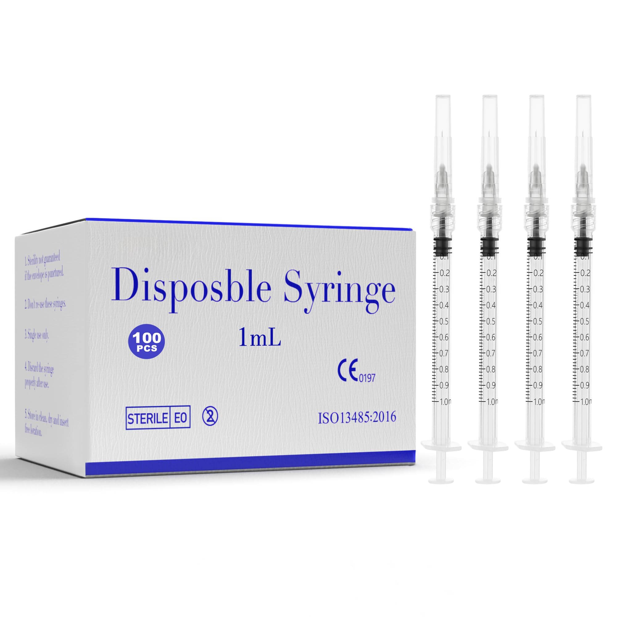 Disposable 1mL Luer Lock Syringe 25G 1 inch for Scientific Lab Use, Individually Wrapped, Box of 100 — Amazon image 7