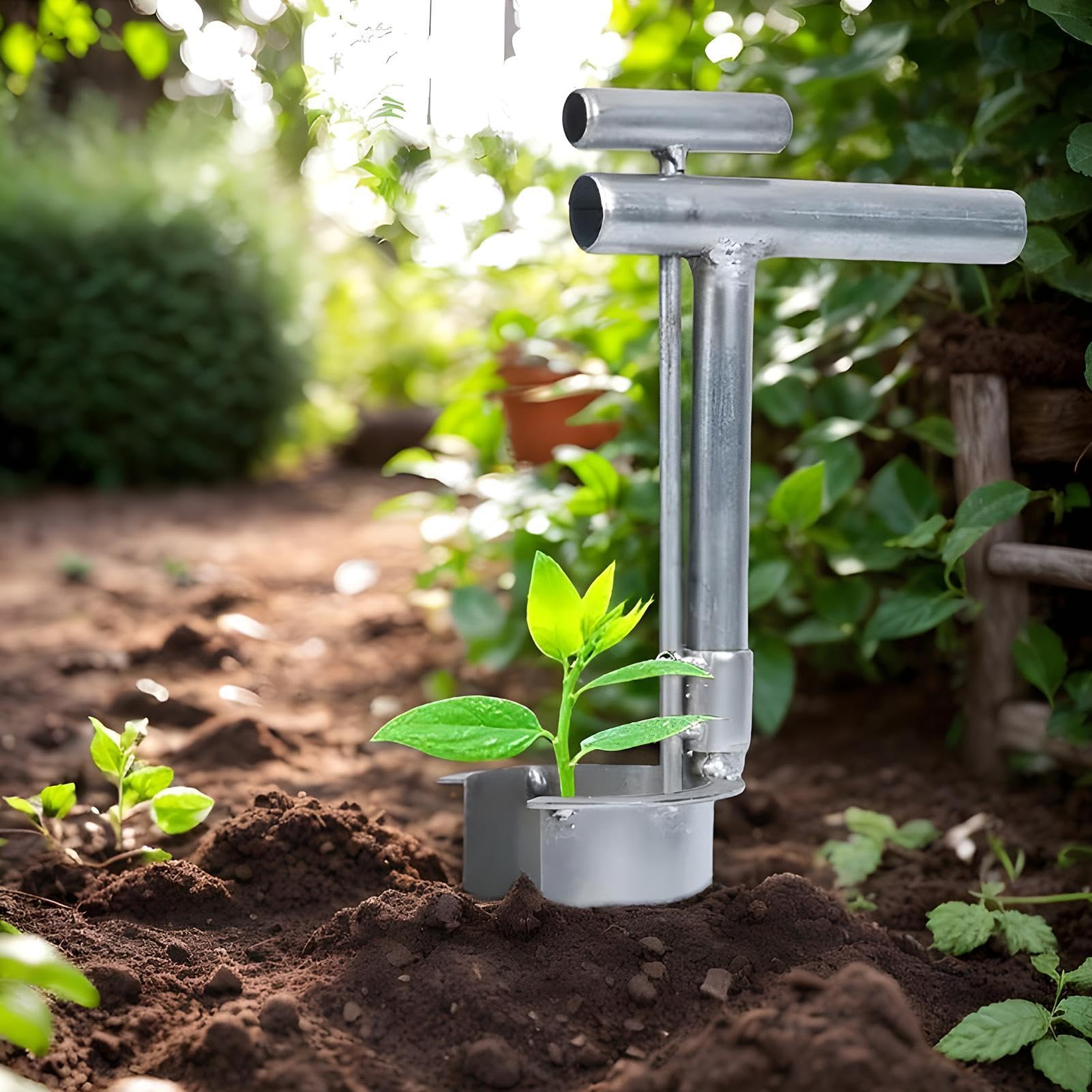 Stainless Steel Planter, Bulb Planter Tool, Handheld Transplanter, Garden Weeding Tool, Digging Garden Tool, Handheld Garden Transplanter for Digging, Weeding, and Efficient Bulb Planting