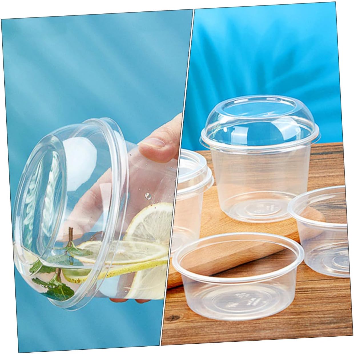 50pcs 360ml Dessert Packaging Boxes with Lid, Plastic Cupcake Carriers and Fruit Salad Containers for Bakery, Party, and Takeout Use