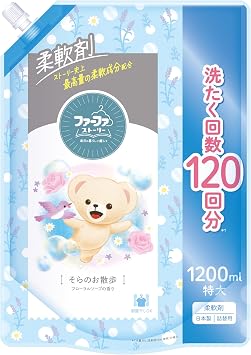 Fafa Story Fabric Softener Sora Walk Refill, 40.6 fl oz 1200 ml, Floral Soap Scent