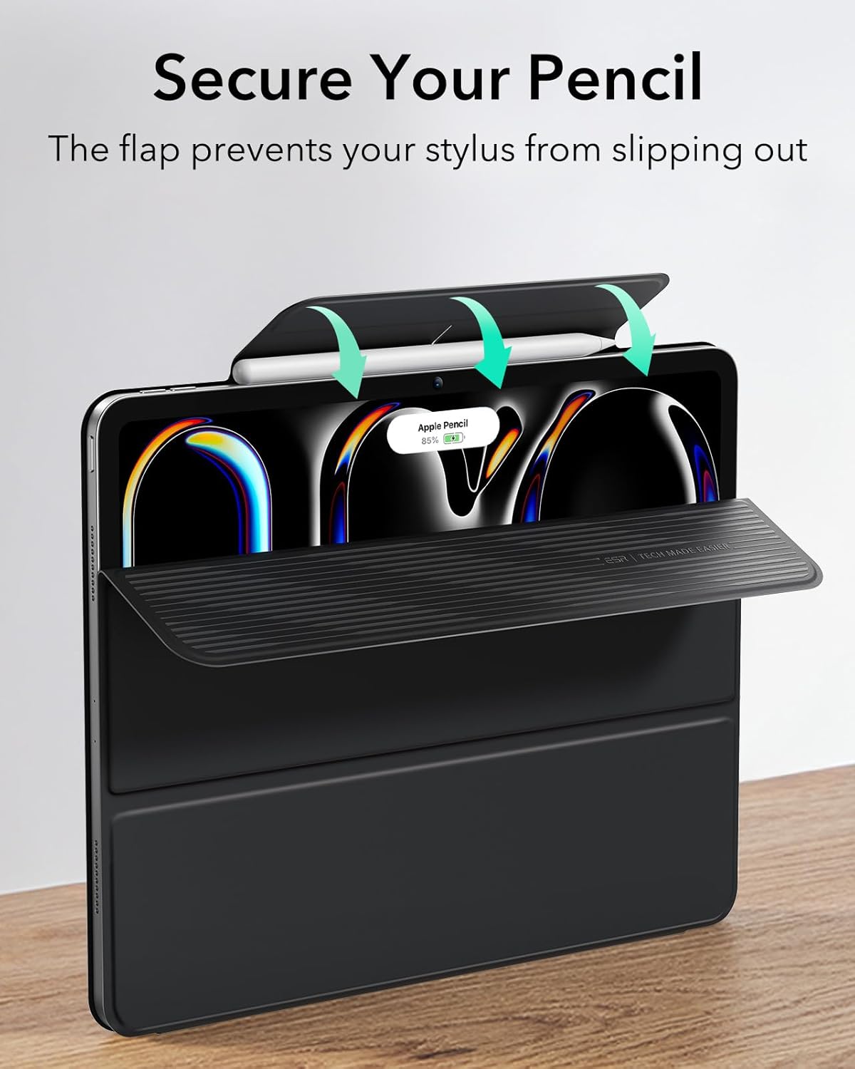 ESR for iPad Air 11 Inch Case M3/M2 (2025/2024), iPad Air 5th/4th Gen (2022/2020), Powerful Magnetic Attachment, Slim Trifold Stand Case, Auto Wake/Sleep, Durable Protection, Black - Image 6