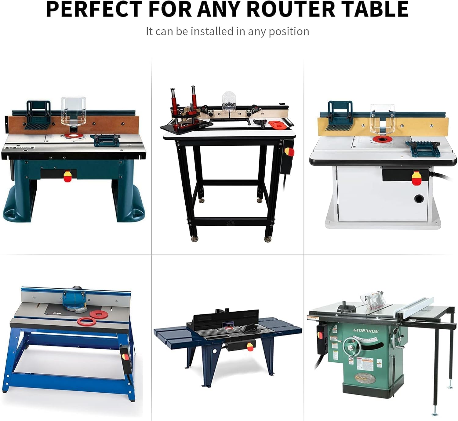 Ortis 125V Multi-Purpose Router Table Switch with 2 Outlets, Perfect for Any Router Table, Easy Installation