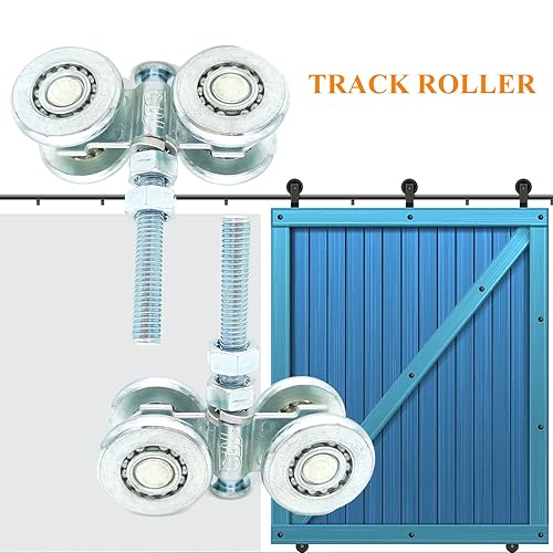 Miniatura 2 de 2 unids ruedas de rodillos de pista Heavy Duty Trolley Asamblea Rodillos silenciosos Rueda Estable Carro de rodillos soldados usado para granero