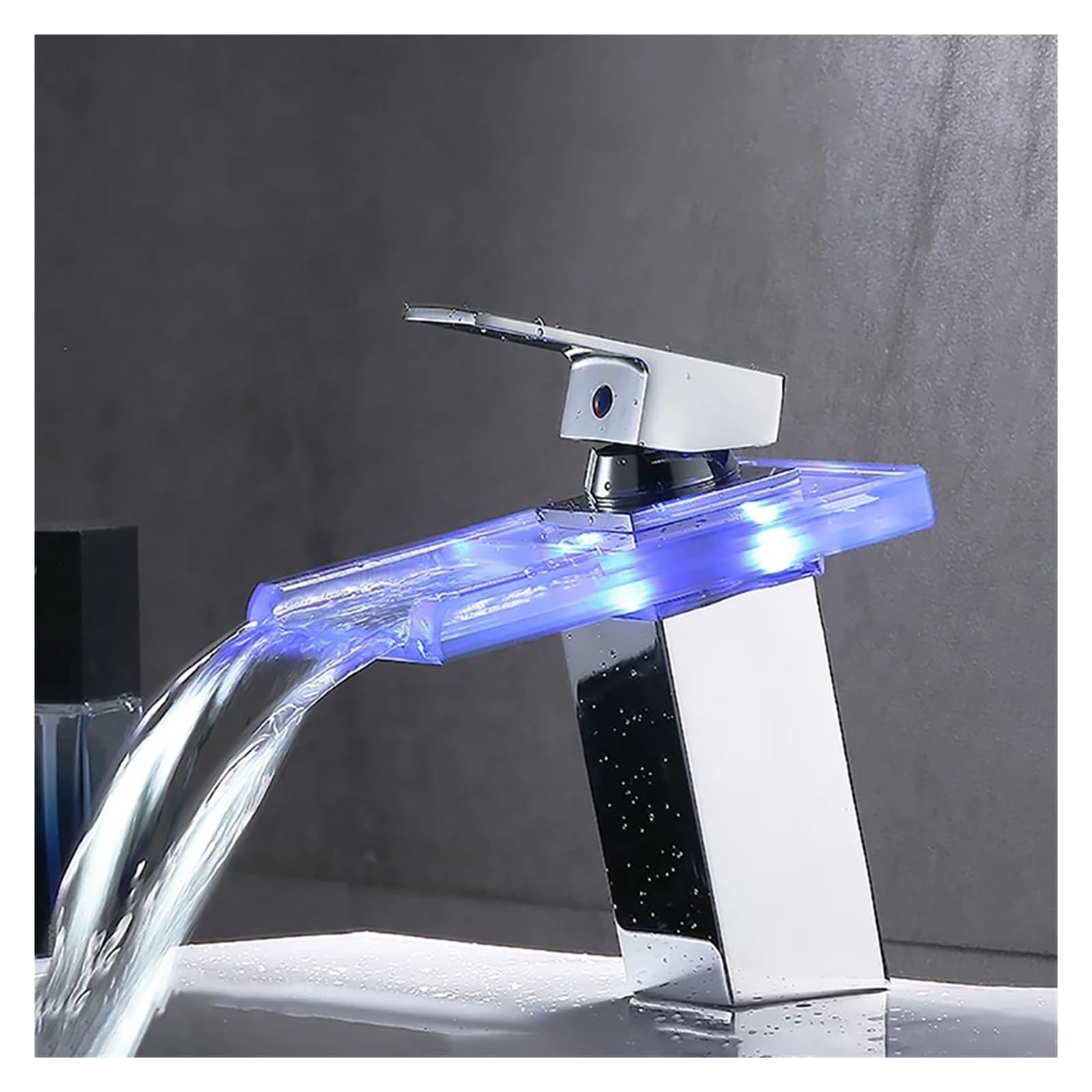 Robinet de lavabo de Salle de Bains de Remplacement à LED, Cascade en Verre, Robinet de Salle de Bains en Laiton, Robinet de lavabo supérieur