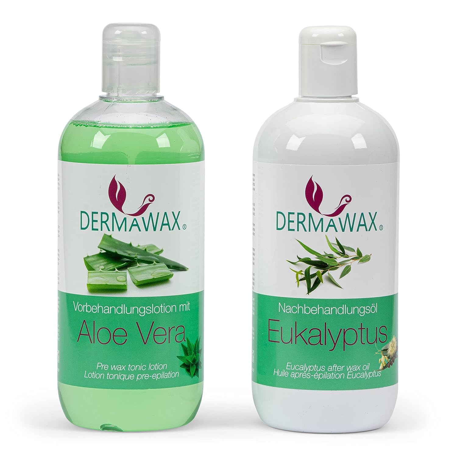 Dermawax Set professionale per cera, 1000 ml, prodotto in Spagna, 1 kg di perle di cera di aloe vera, 500 ml, lozione pretrattamento di aloe vera, 500 ml, olio di post-trattamento, 200 pezzi