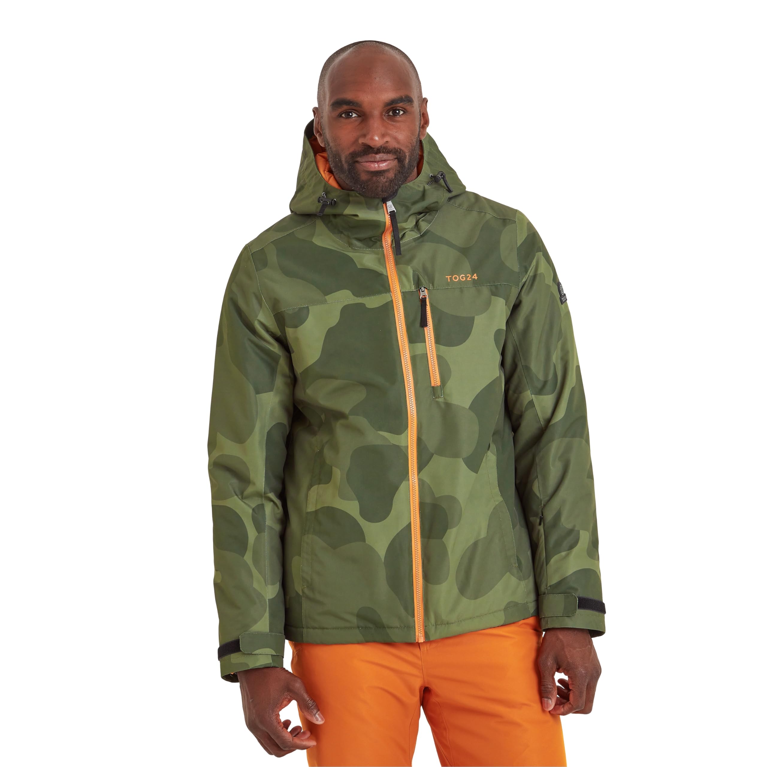 Tog24 Men's Khaki Pixel Camo Palisade Waterproof Ski & Snowboard Jacket Durable Camouflage Camo Design Windproof & Breathable Fabric Helmet-Friendly Hood Snow Cuffs Snowskirt Ski Pass Pocket Goggle Wipe Attached