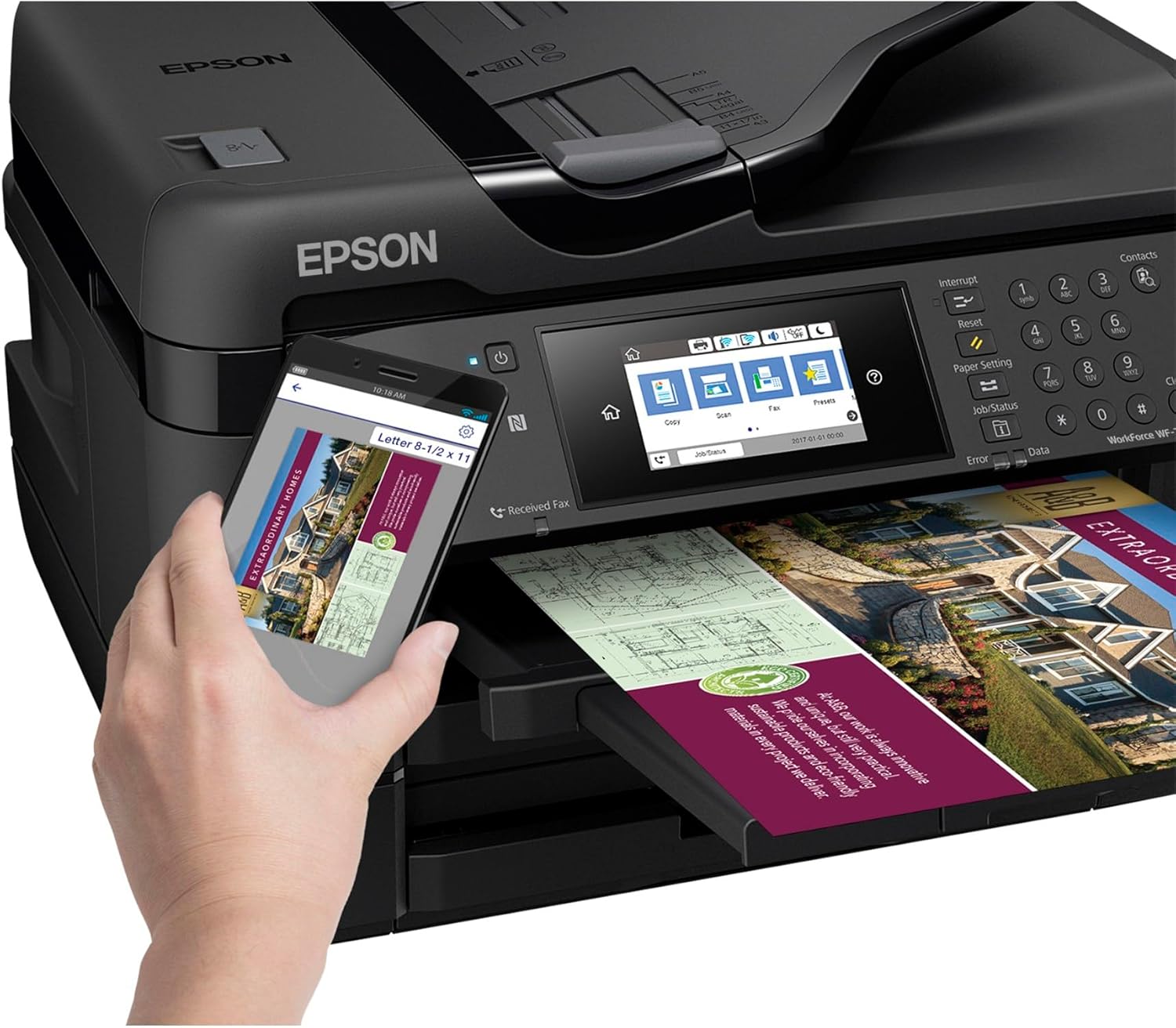 Epson WorkForce WF-7720 Wireless Wide-format Color Inkjet Printer with Copy, Scan, Fax, Wi-Fi Direct and Ethernet, Amazon Dash Replenishment Ready