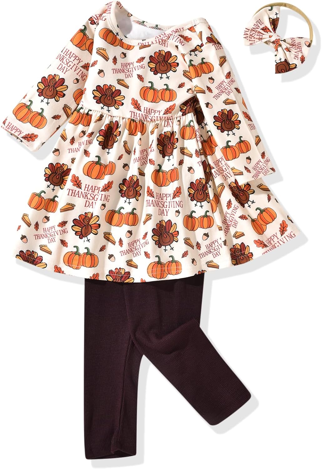 Aalizzwell Toddler Girls Floral Tunic Outfit for Fall Winter