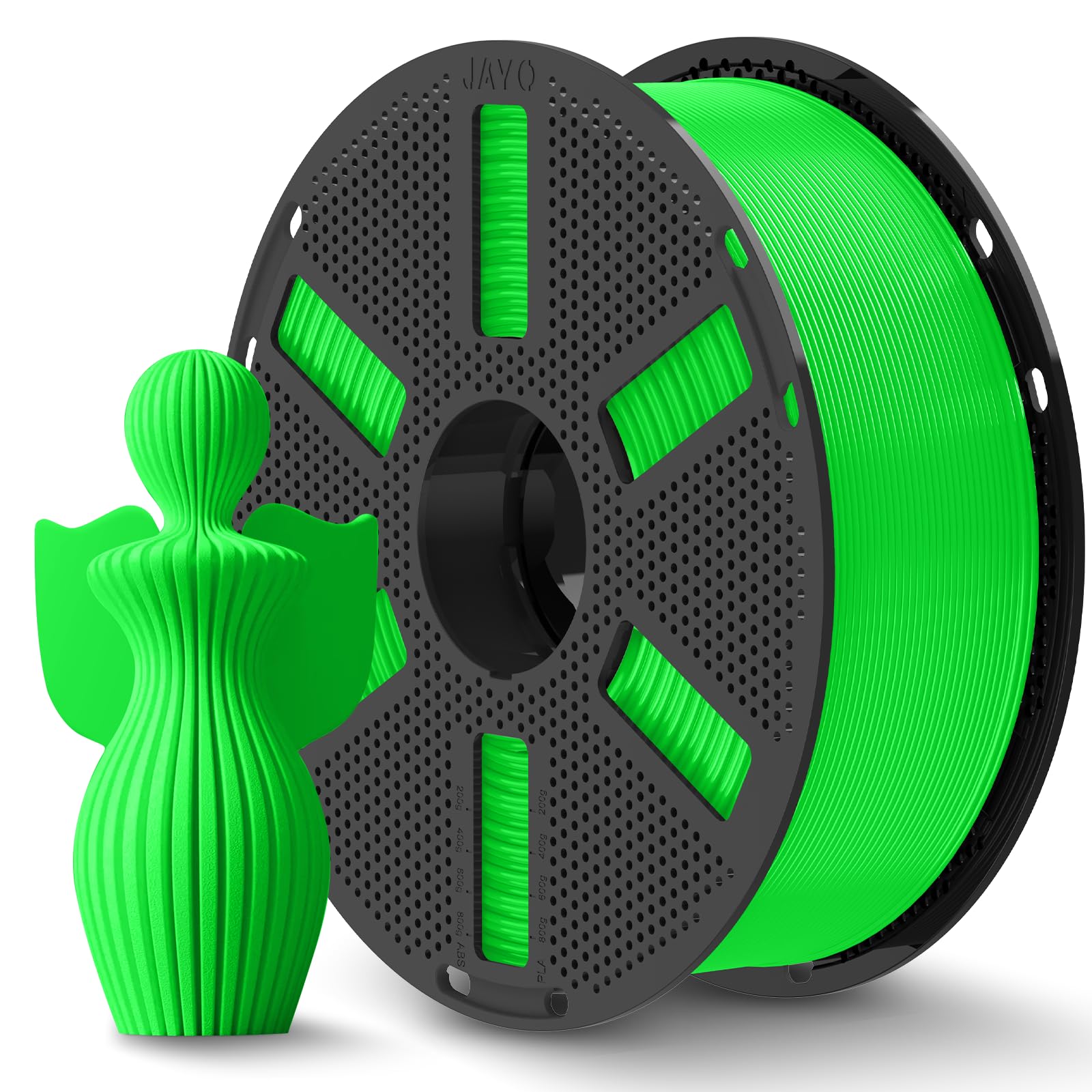 JAYO PLA Plus (PLA+) 3D Printer Filament 1.75mm,1.1KG Reusable Spool, Green