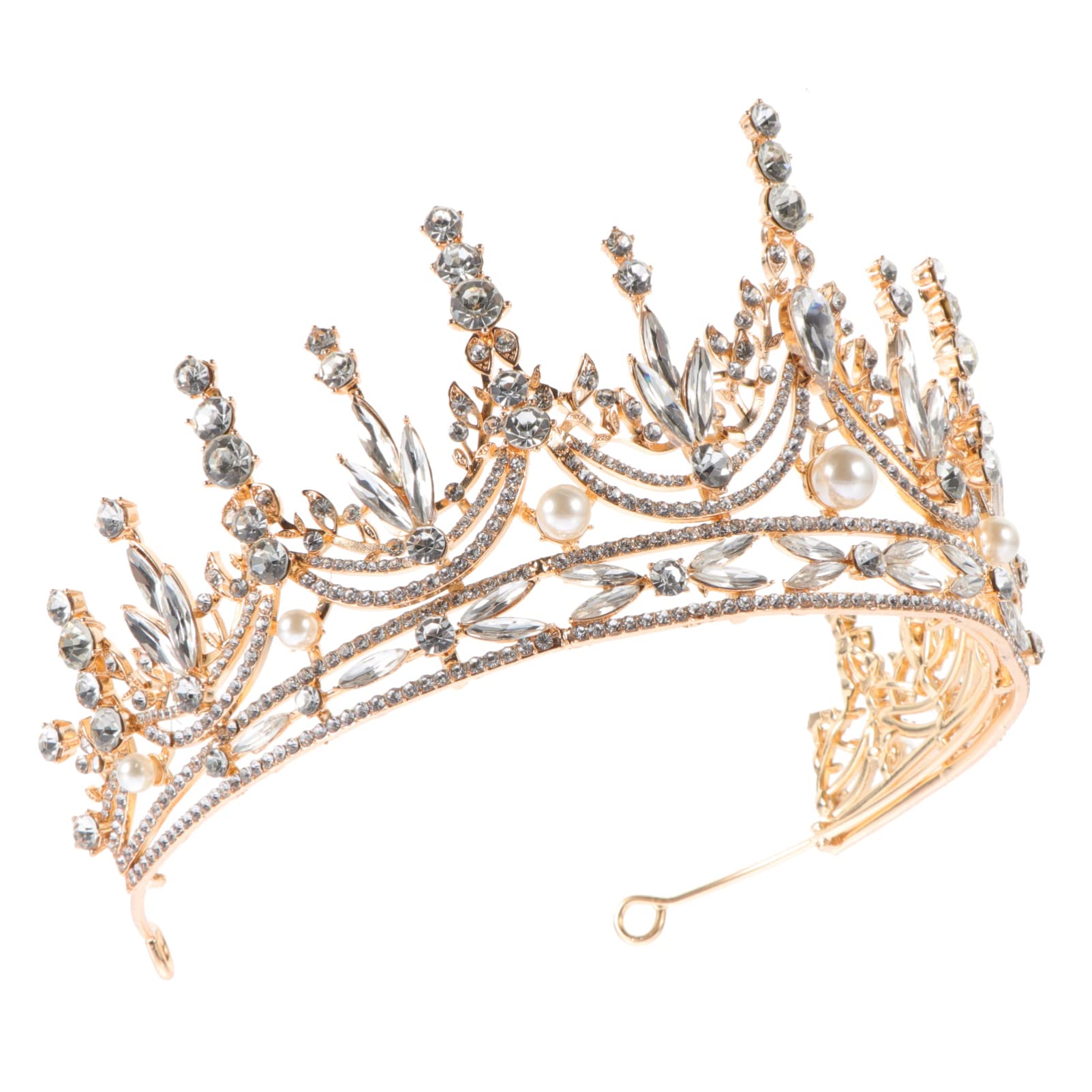 Tiara de quinceañera con corona de cristal vintage para tocado de novia 6