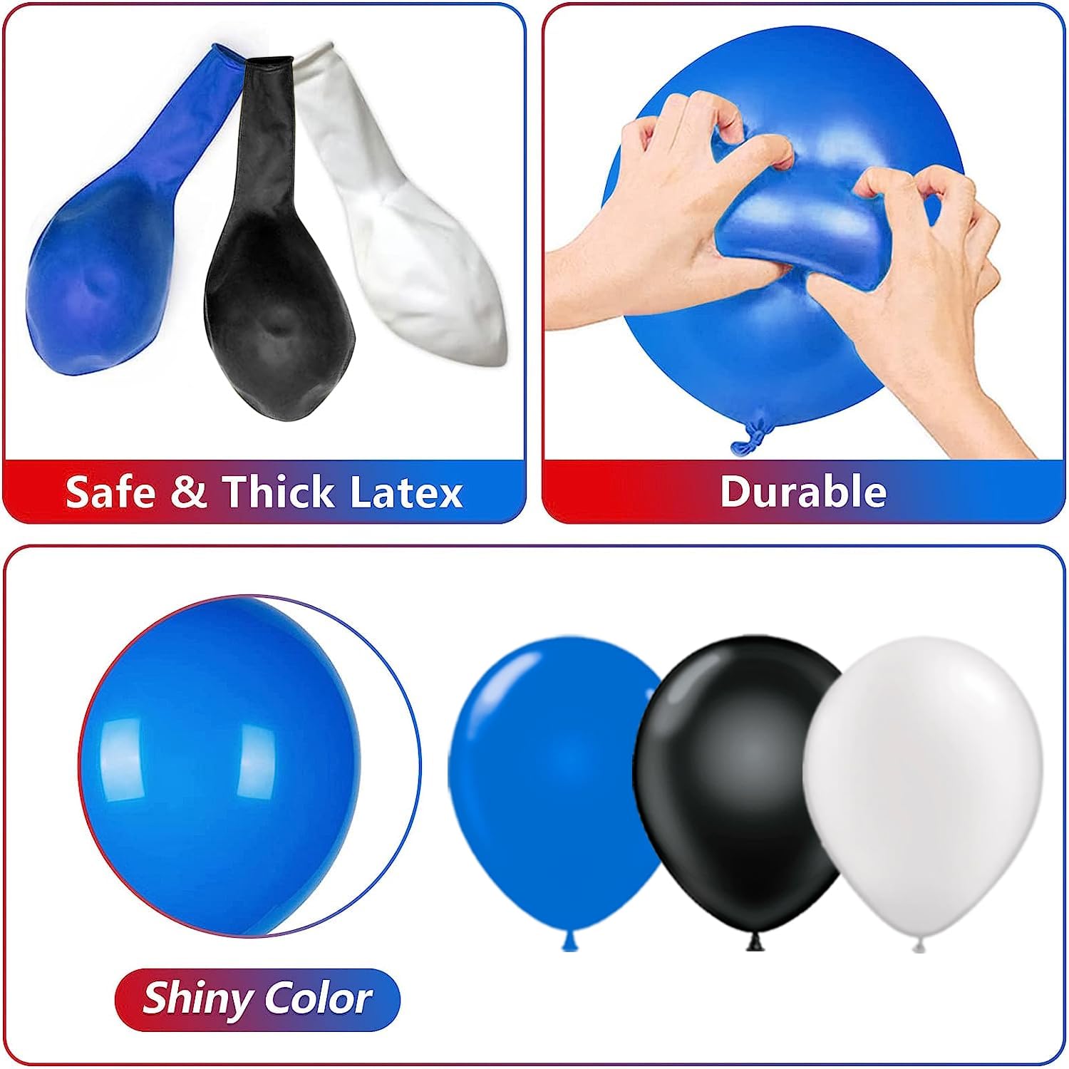 36 Pcs Blue 9th Birthday Balloons Kit - 12 Inch Number & Confetti Latex Balloons