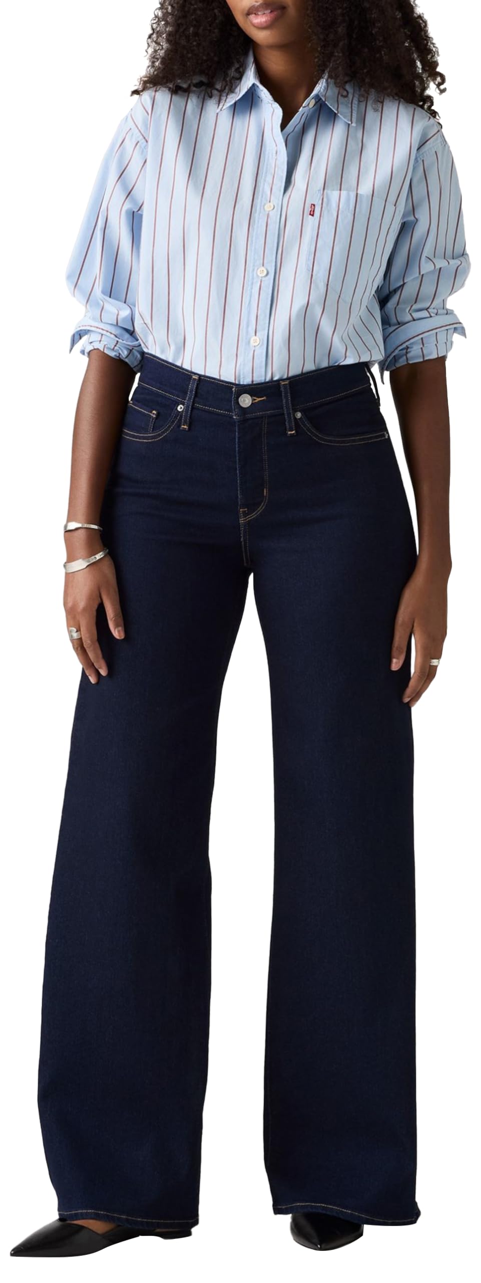 Levi's Women's 318 Shaping Wide Leg Jeans, Darkest Sky, 29W x 30L