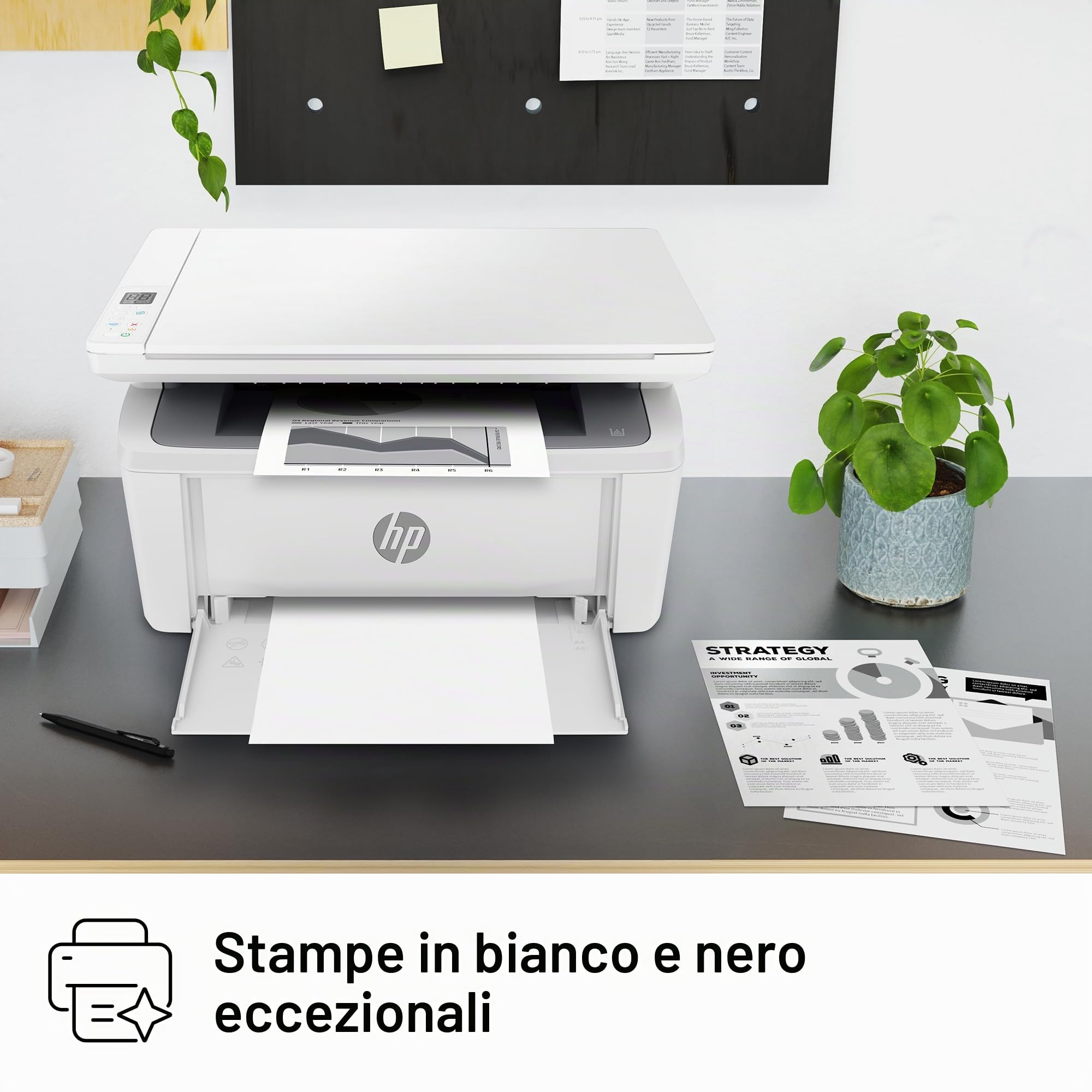 HP LaserJet M140w 7MD72F, Stampante Multifunzione Laser A4, Monocromatica, Stampa Fronte e Retro Manuale in b/n, 20 ppm, Wi-Fi, HP Smart, 2 Mesi di Piano Toner Instant Ink inclusi, Bianca