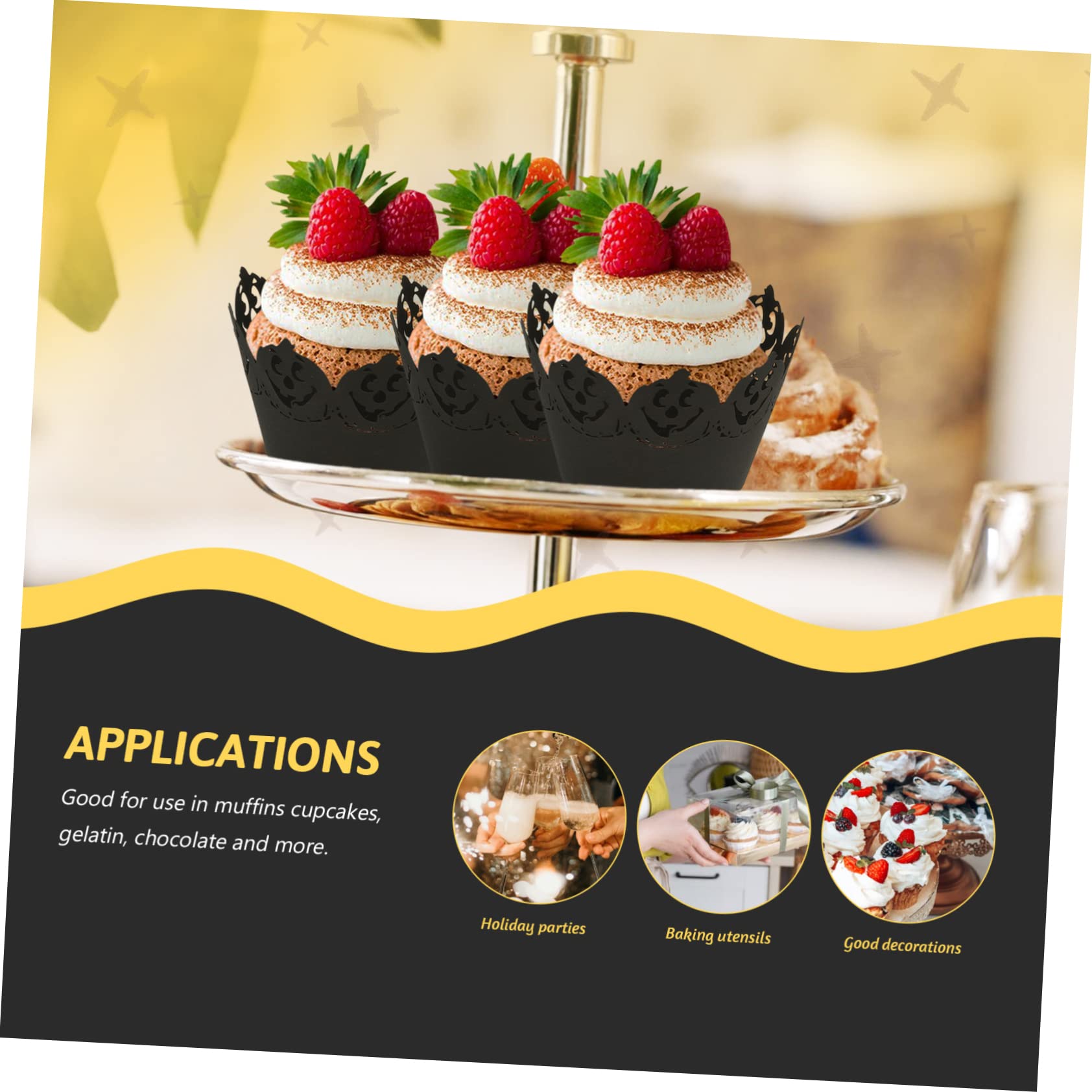 PRETYZOOM 96 Pz Bicchiere di Carta Vuoto Pirottini Giganti per Cupcake per Torte Carta da per Torte Ornamento della Torta Grandi Pirottini per Muffin Torta di Compleanno Zucca