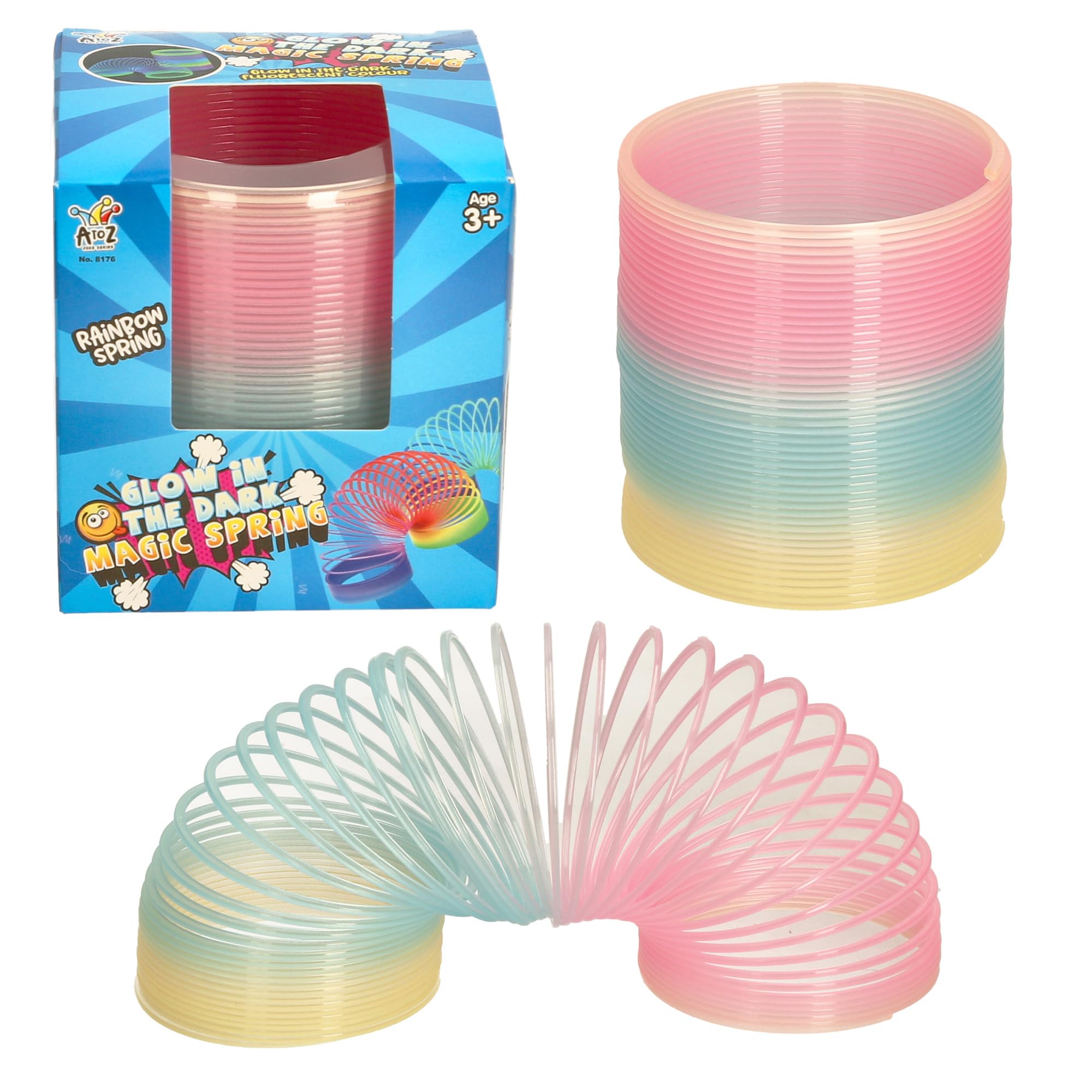 Rainbow Magic Spring Slinky Toy, Glow in Dark, Pastel Colours, Age 3+
