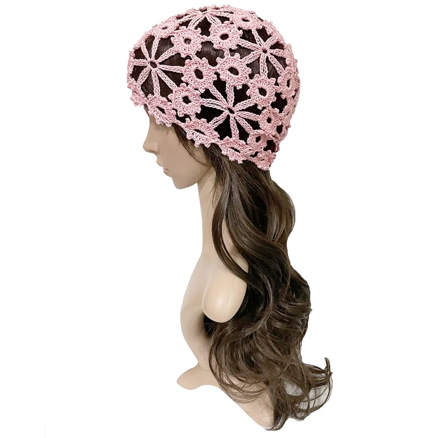 Dime Cute Flower Skull Beanie ビーニー レア SHIDXIB 1Pcs Flower Crochet Vintage Beanie Hollow Hat