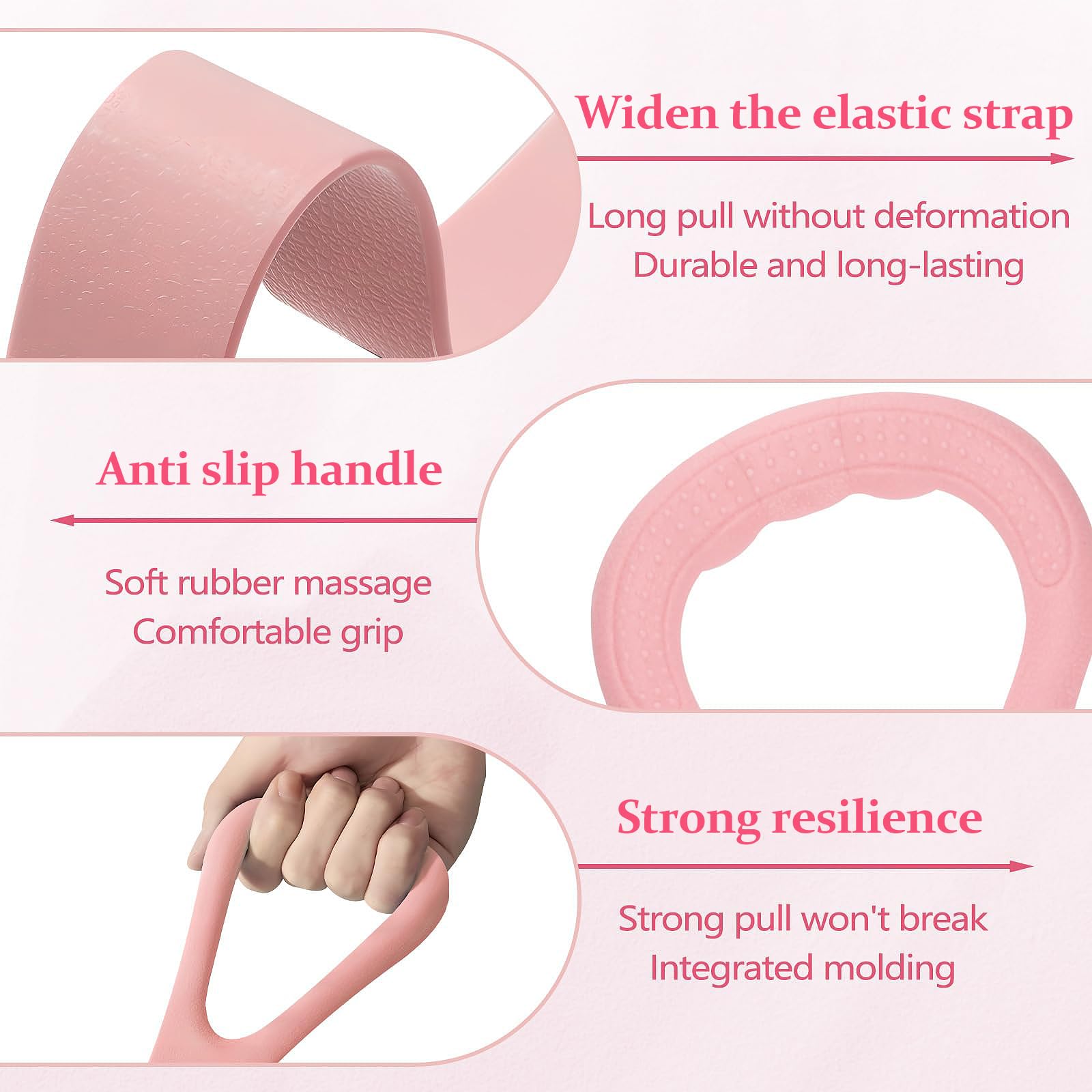 3 Pezzi Elastici Fitness, Bande Elastiche Fitness, Fasce di Resistenza a Forma di 8, Fascia di Resistenza con Maniglie, Espansore Toracico, Yoga Stretching Band, per Yoga, Pilates, Danza