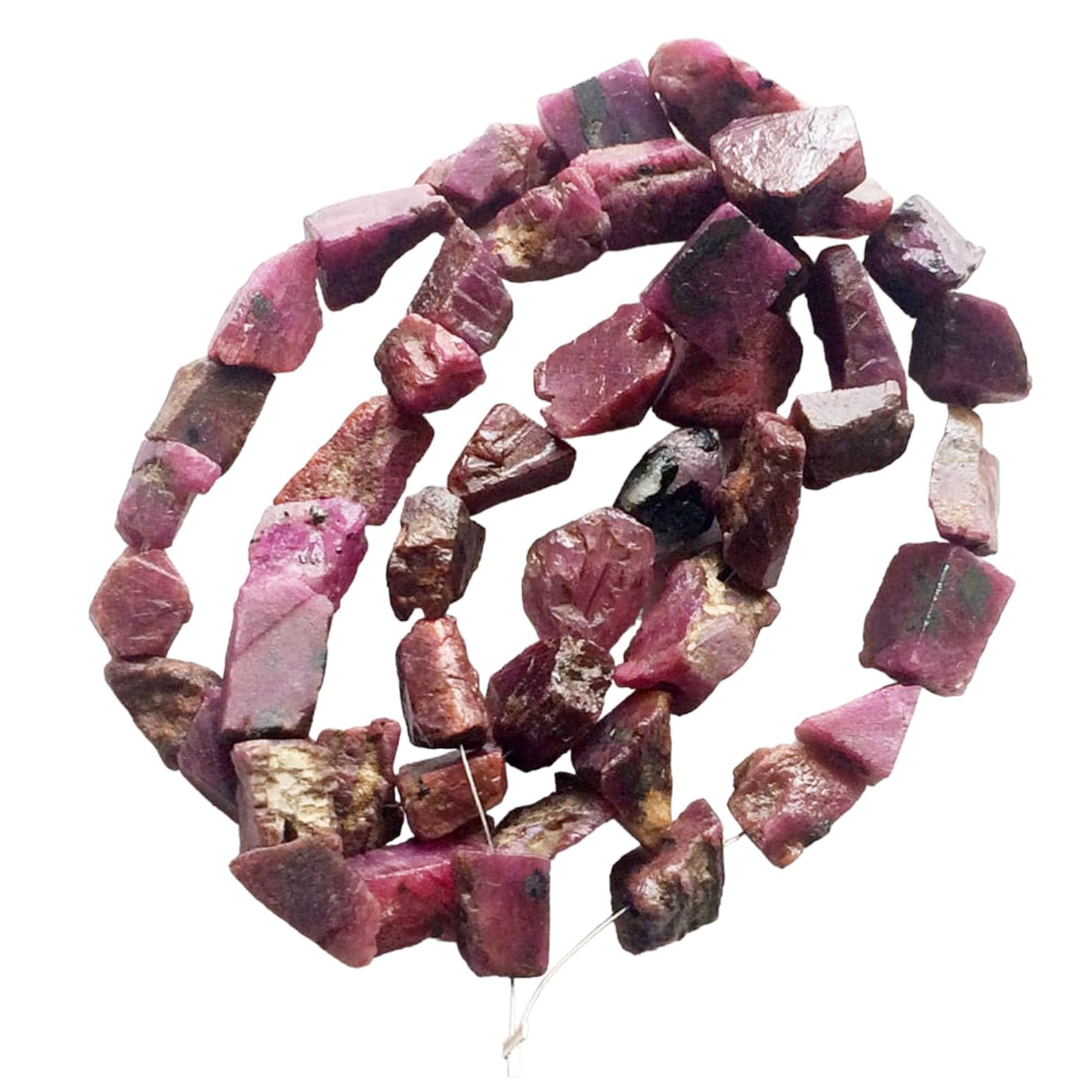 6-12 mm rubinowe szorstkie pasma, naturalne koraliki rubinowe, szorstkie indyjskie kamienie szlachetne rubinowe, surowy rubin, luźne koraliki rubinowe (opcje od 5 sztuk do 10 sztuk) - DS3695