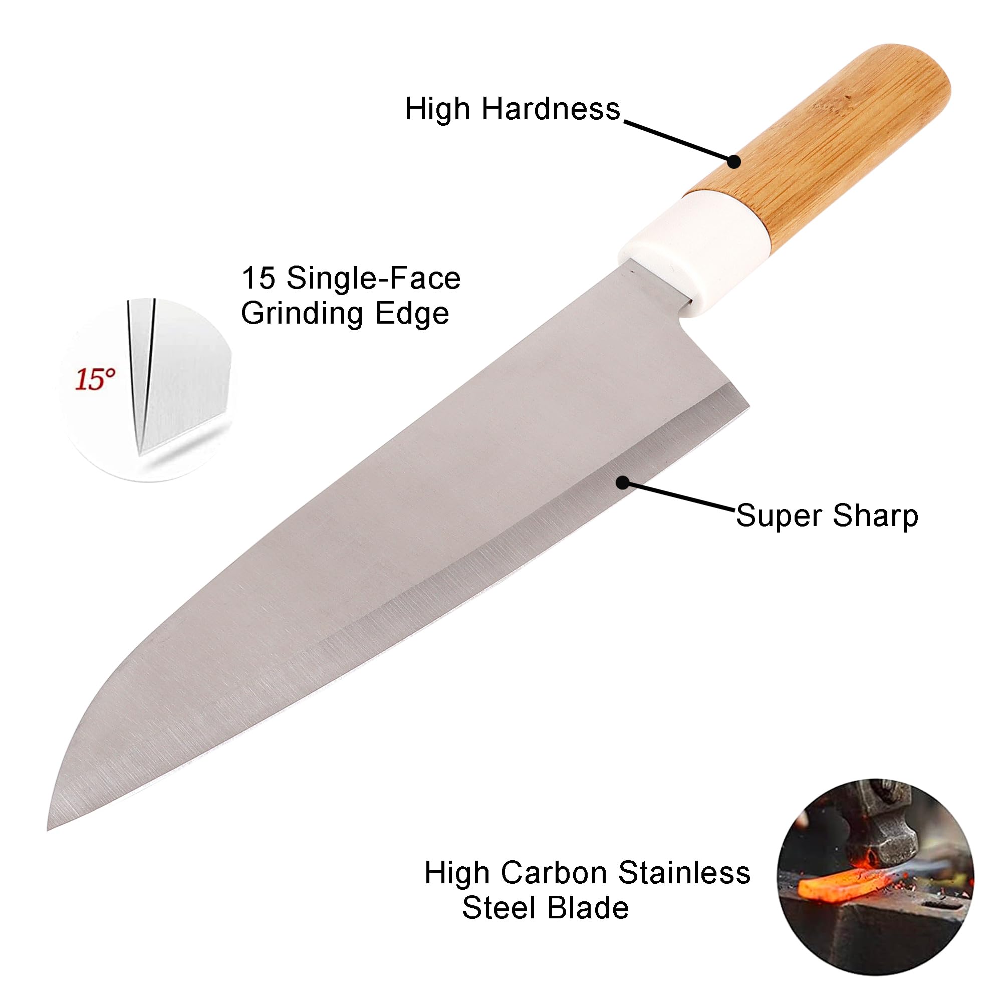Merish Bamboo Cheese Board Set, Charcuterie Platter and Serving Meat Board Including 2 Slicing Knife,1 Chef Knife,1 Bread Knife (Brown) 3