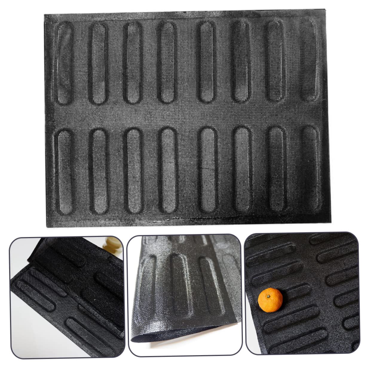 TOPBATHY 2 Pièces boulangerie moule à français moule s à plaque de cuisson respirante à multifonction à pâtisserie accessoire français Black