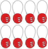 Vista 13 de Moxweyeni Paquete de 8 candados de combinación de 3 dígitos pequeños combinados para equipaje, candado de cable para exteriores, impermeable