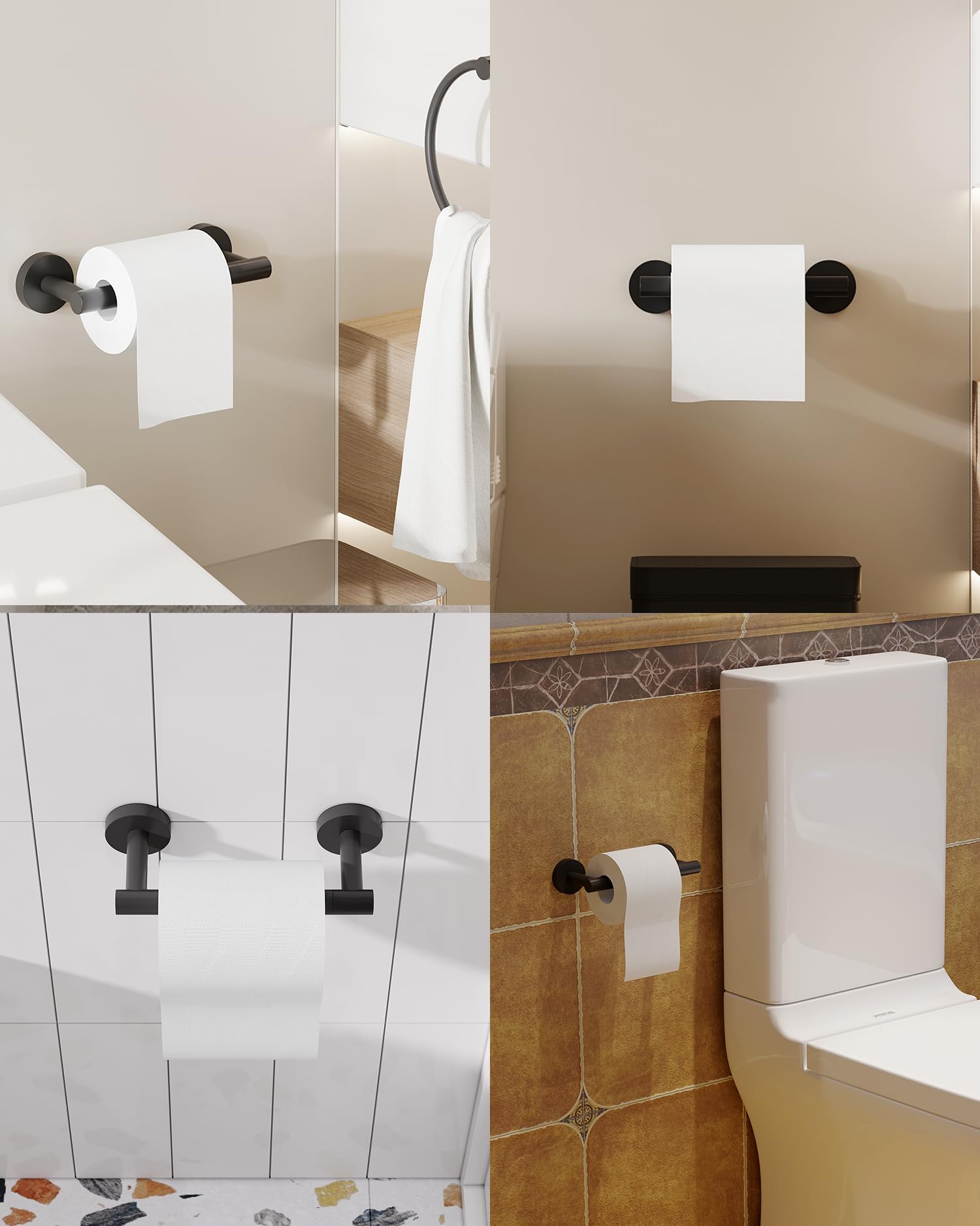 PortePapier Toilette En Acier Inoxydable SUS304 Support Mural Noir Mat Pour Salle De Bain Et Cuisine Design Elegant Et Resistant 91949639