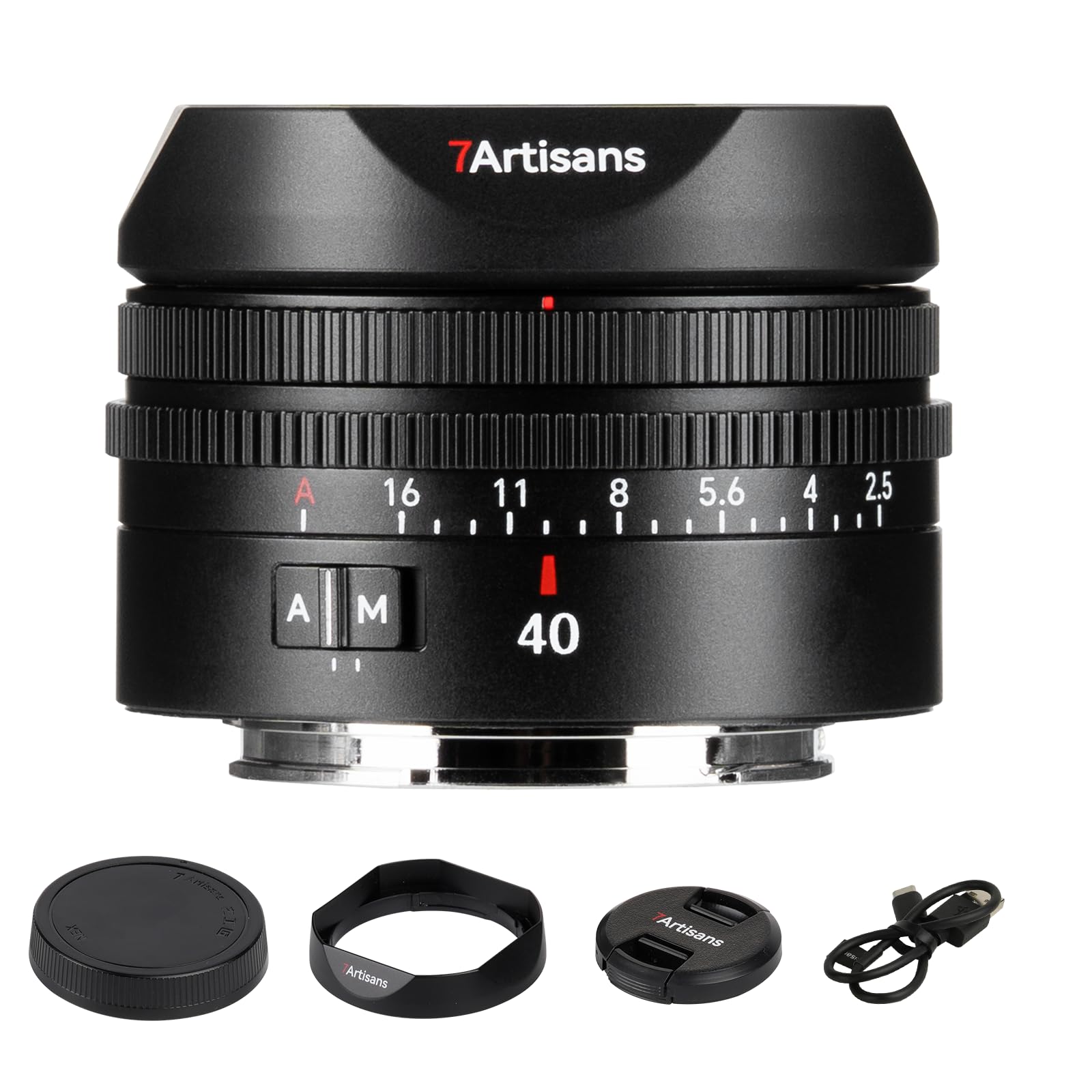 7artisans AF 40mm F2.5 Objectif Full Frame pour E-Mount,90g,Mise au Point Automatique/Manuelle,Reconnaissance oculaire Humaine,Compatible avec Sony E A1, A9, A7M, A7R, A7S, A7C, ZVE Series, FX3, A9II