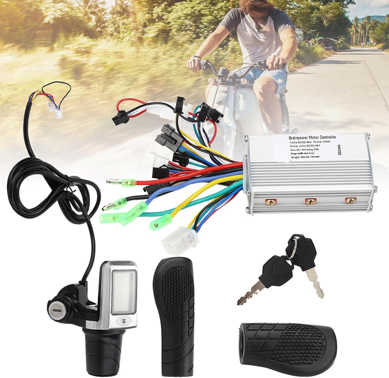 Honio Electric Bicycle Controller Meter Set, Universal 36-84V, Real-Time Battery Monitoring, Digital Control Parameters