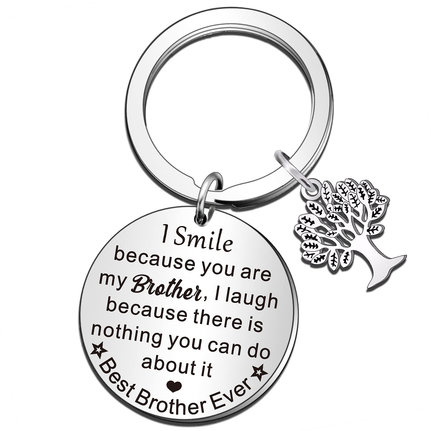Qmvmv Silver Brother Keyring Brother Gifts Christmas Thanksgiving Birthday Gift For Brother From Sister Brother Best Brother Ever Keychain