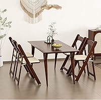 Vista 6 de VINGLI Wooden Folding Chairs with Cushion, Comfortable, Portable and Durable Foldable Seating for Indoor & Outdoor Events, Banquet, Party, Dinning