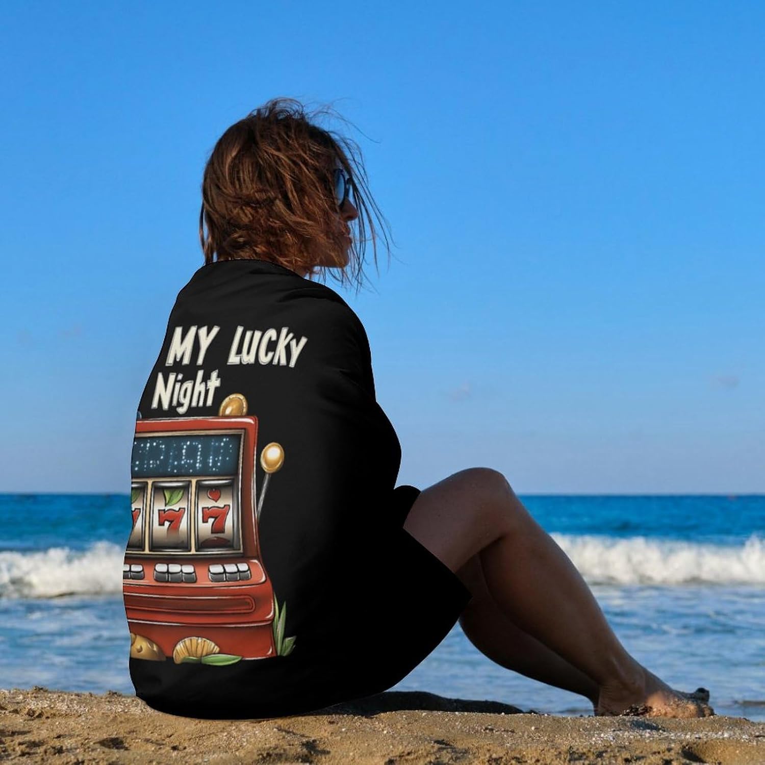 It's My Lucky Night Casino Oversized Beach Towel Soft Absorbent Pool Bath Swim Towels for Adults Travel Vacation Gifts 130x80cm