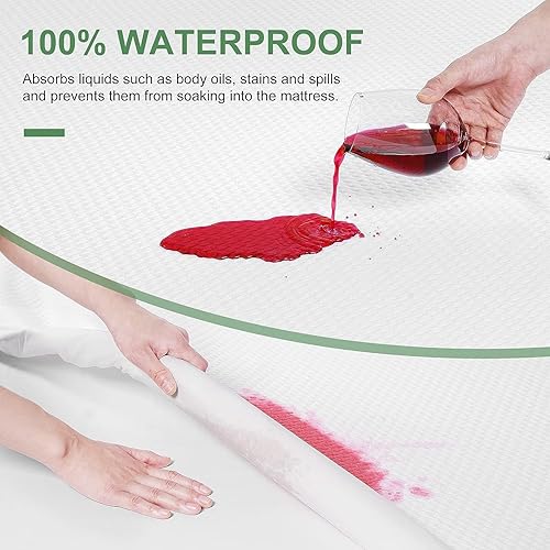 Miniatura 2 de TASTELIFE - Protector de colchón 100 % impermeable tamaño California King, funda de colchón de tela de aire refrescante 3D transpirable, suave, sin