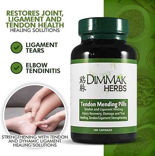 Miniatura 5 de Dimmak Herbs - Pastillas orgánicas certificadas para reparar tendones: regeneración y reparación de tendones y ligamentos - 100 cápsulas 500 mg