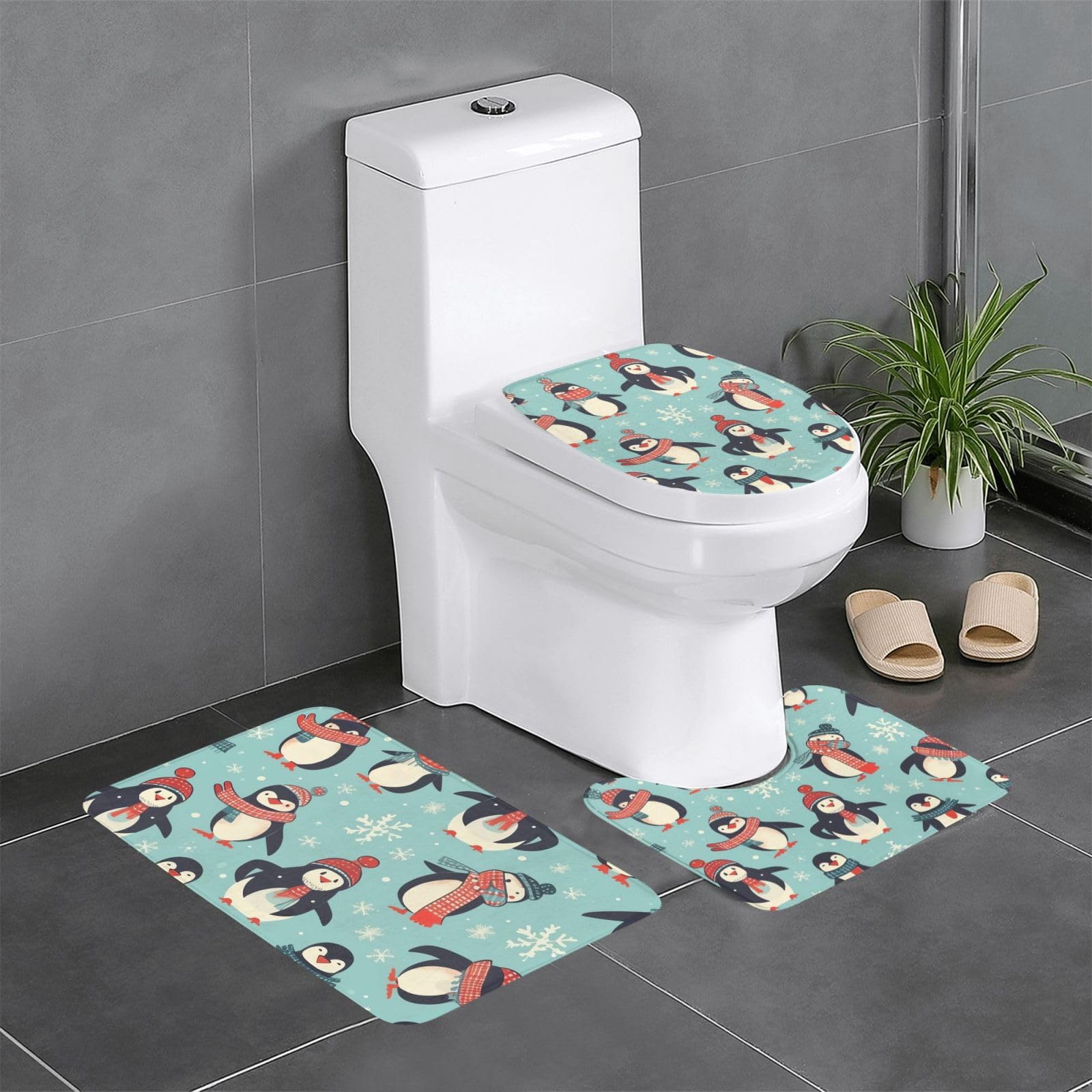 Tapis de bain en forme de U antidérapants pour toilettes, salle de bain et cuisine