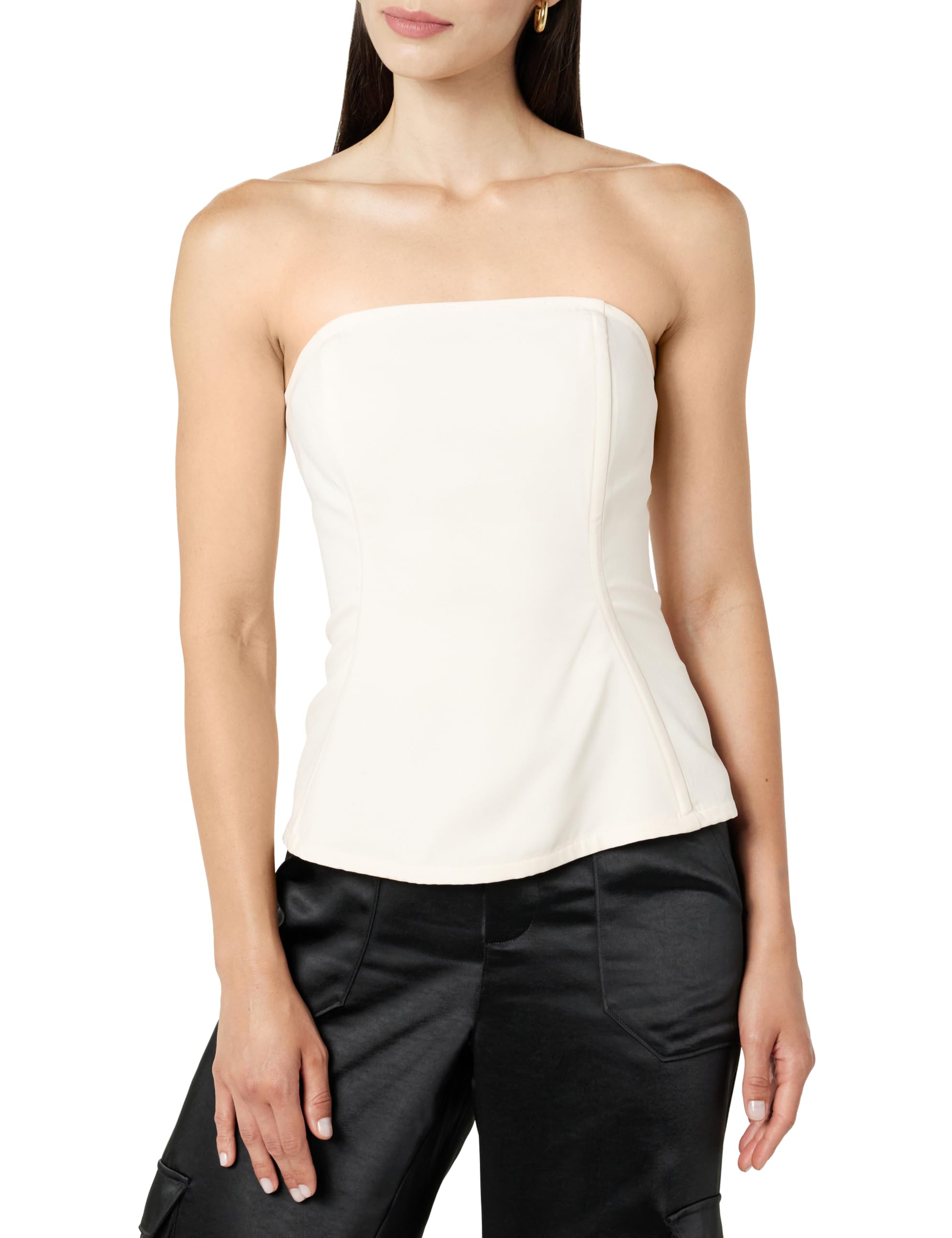 The Drop Women's Alejandra Strapless Corset Top, Whisper White, XL