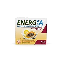 Energya Papaya, Potassio e Magnesio Adulti 50+, Integratore Alimentare con Sali Minerali, Contribuisce a Ricaricare Energia e Vitalità nelle Giornate più Calde, Azione Antiossidante, 14 bustine