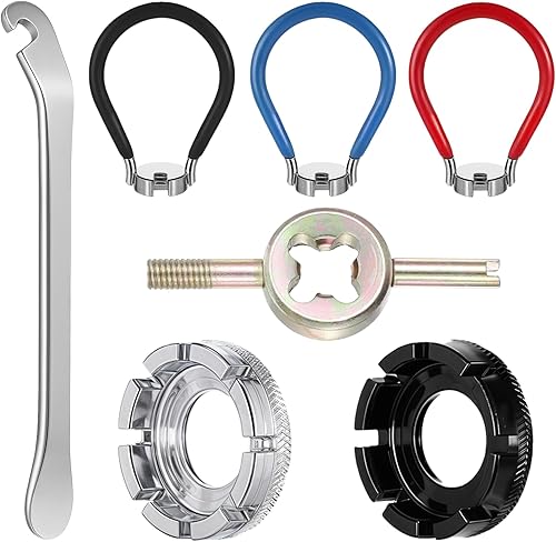 7 llaves de radios de bicicleta, kit de herramientas de radios de bicicleta de acero, herramienta correcta de llanta de bicicleta portátil con