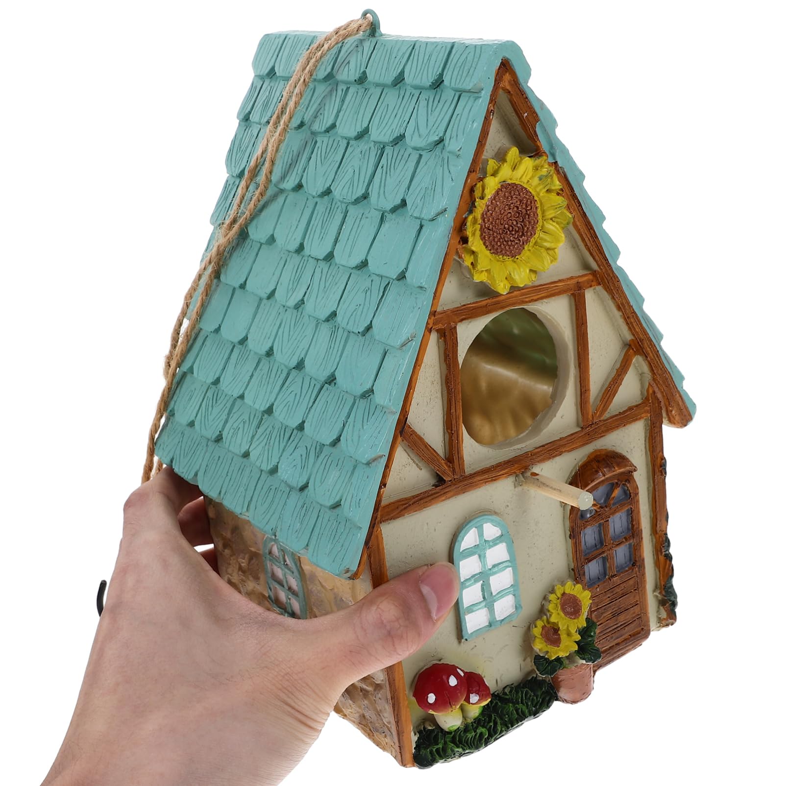 POPETPOP Nido de Pájaro Decorativo de Resina para Jardín Casa para Pájaros Nido para Loros Nido para Cría de Pájaros para Exteriores