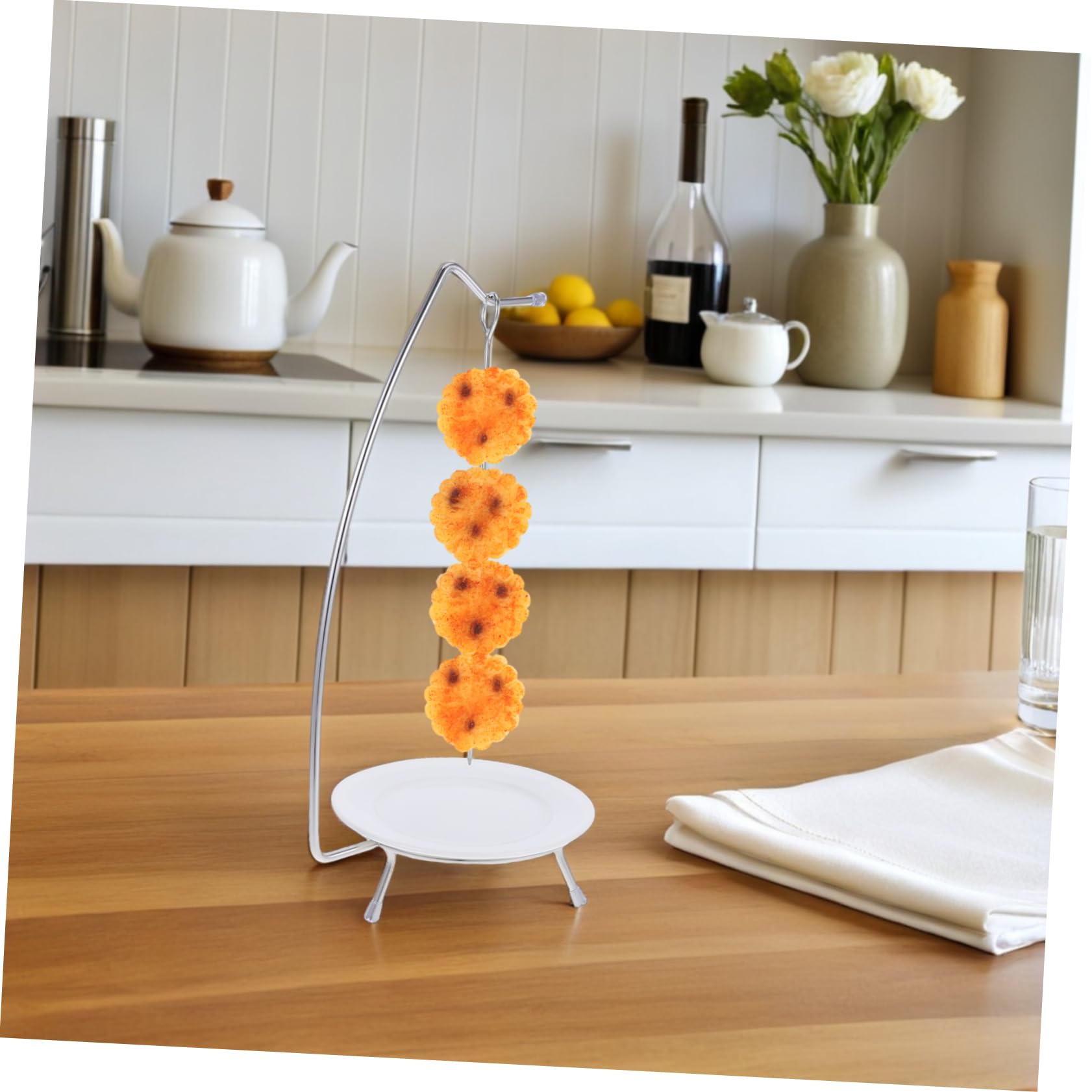 Mikinona Spiedini Acciaio Per Barbecue Con Supporto Riutilizzabili Per Carne Verdure e Arrosti Per Grigliate Indoor e Outdoor Resistente e Sicuro Per Feste All Aperto