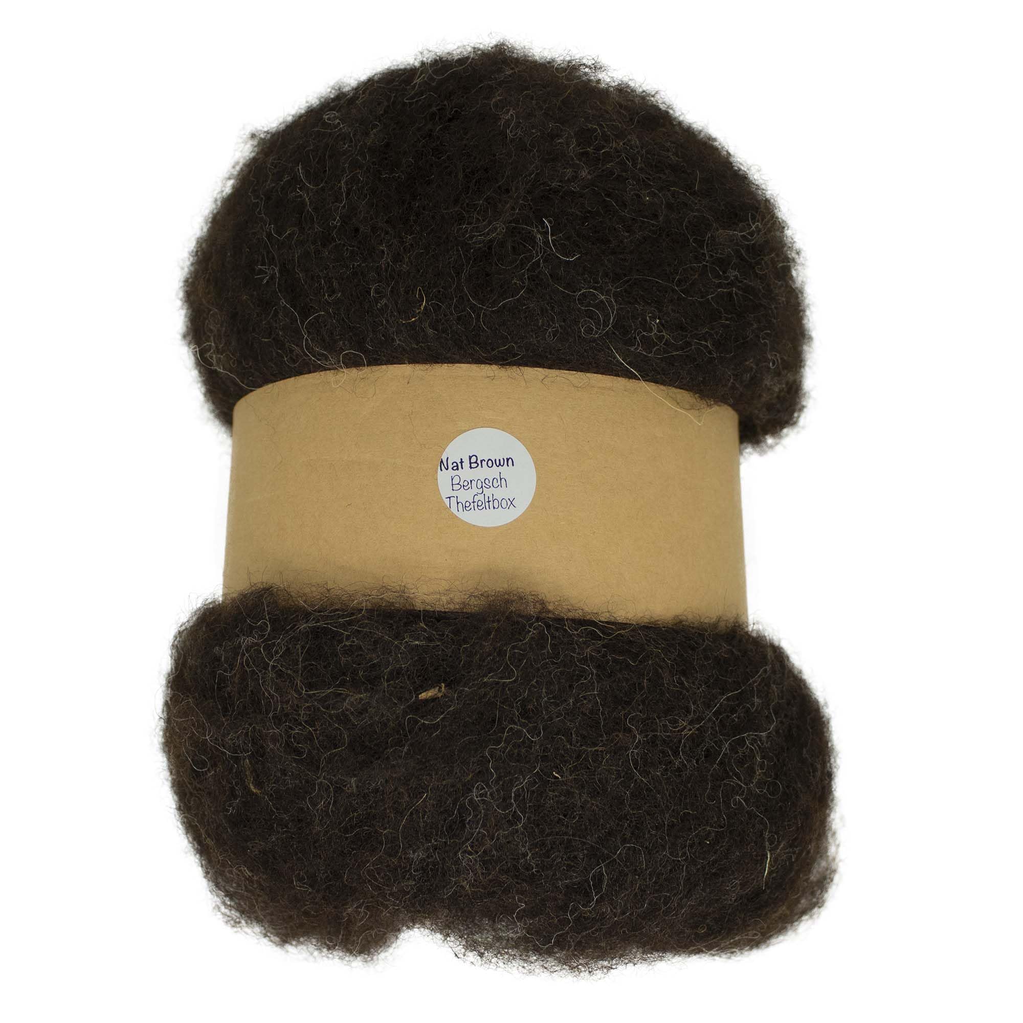 Needle Felting Wool 100g - Carded Batt for Needle & Wet Felting, Core & Finish - Maori DHG - Natural Brown