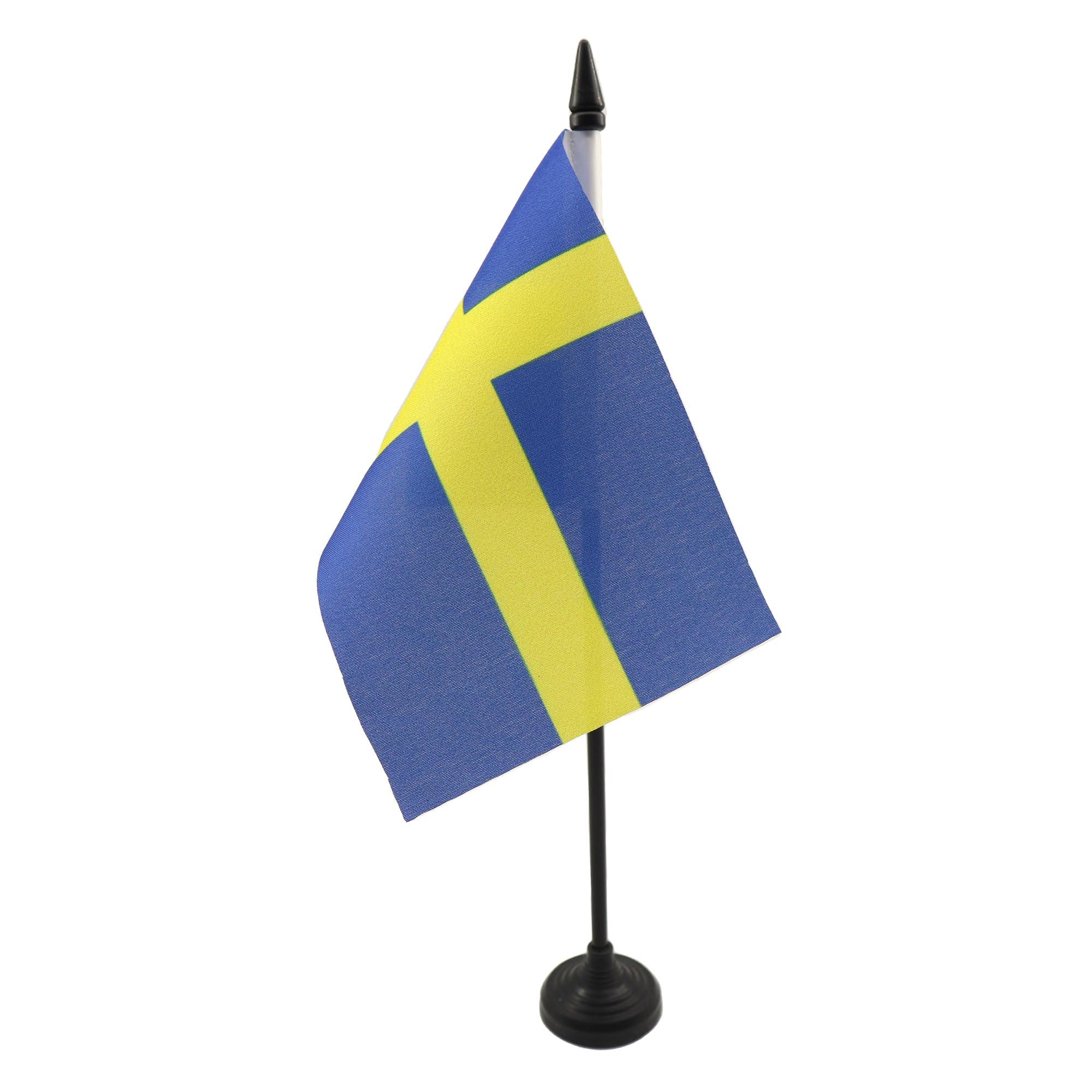 AZ FLAG Sweden Table Flag 4x6 in 100D Polyester Plastic Base