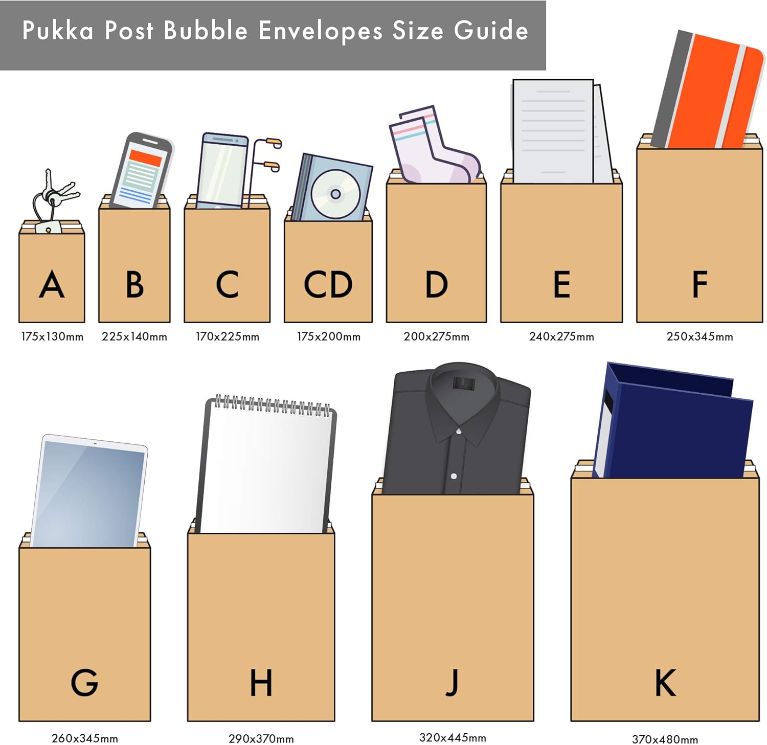 Pukka Post & Packaging Bubble Lined Envelopes - Pack of 10 Self Seal Padded Lightweight Mailers for Safe and Secure Shipping - Impact & Puncture Resistant for Protection - 170 x 225 mm, Size C - Gold