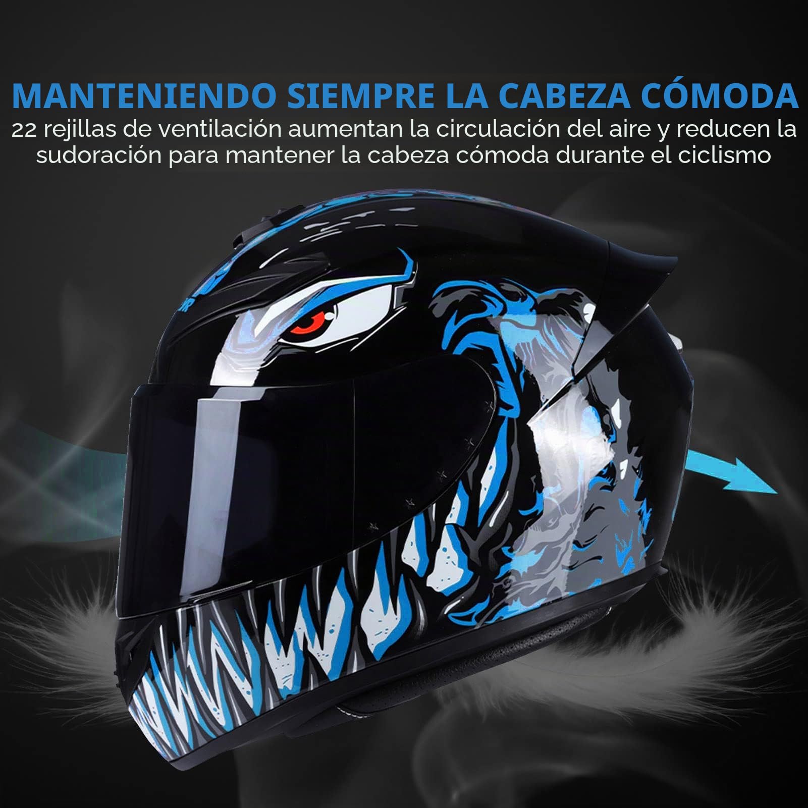 Shkalacar Casco de Moto,Casco Integral Moto Completa Unisex Adulto Cool Rider Four Seasons New Street Touring