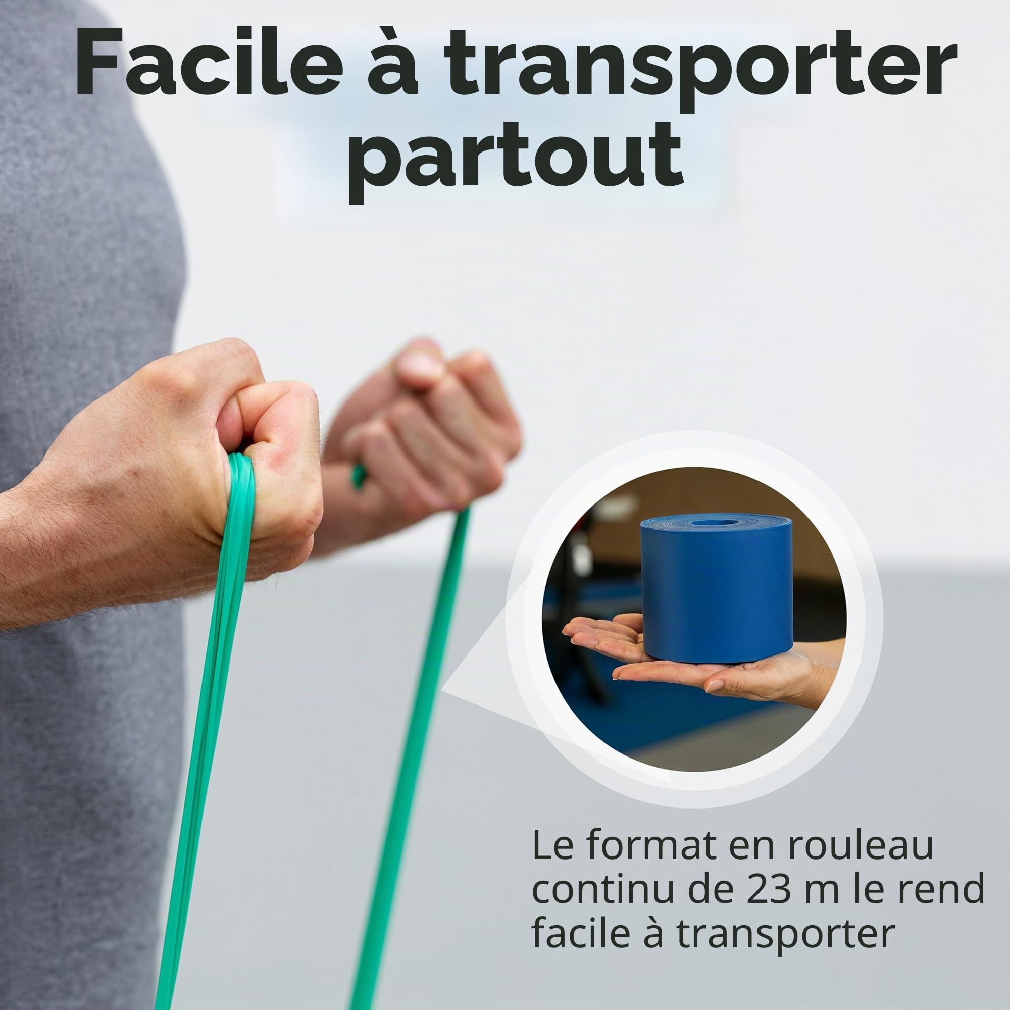 Thera-Band Bande d'exercice sans latex Haute résistance Vert 25 m