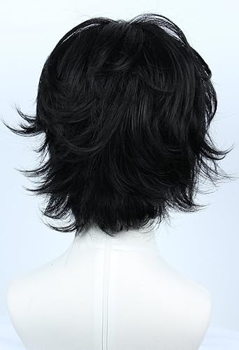 Miniatura 4 de Linfairy Disfraz de Halloween Cosplay peluca para P5 (corto negro)