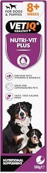 VETIQ Nutri-Vit Plus Vitamin Supplement Paste For Dogs & Puppies, Helps to Provide Extra Energy & Nutrition For Poor Eaters And Support When Off Their Food, 100 g (Pack of 1) | High-Calorie Tasty Paste Boosts Appetite & Energy. Ideal for Recovery After Illness or Low Appetite