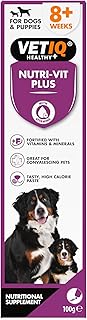 VETIQ Nutri-Vit Plus Vitamin Supplement Paste For Dogs & Puppies, Helps to Provide Extra Energy & Nutrition For Poor Eaters And Support When Off Their Food, 100 g (Pack of 1)