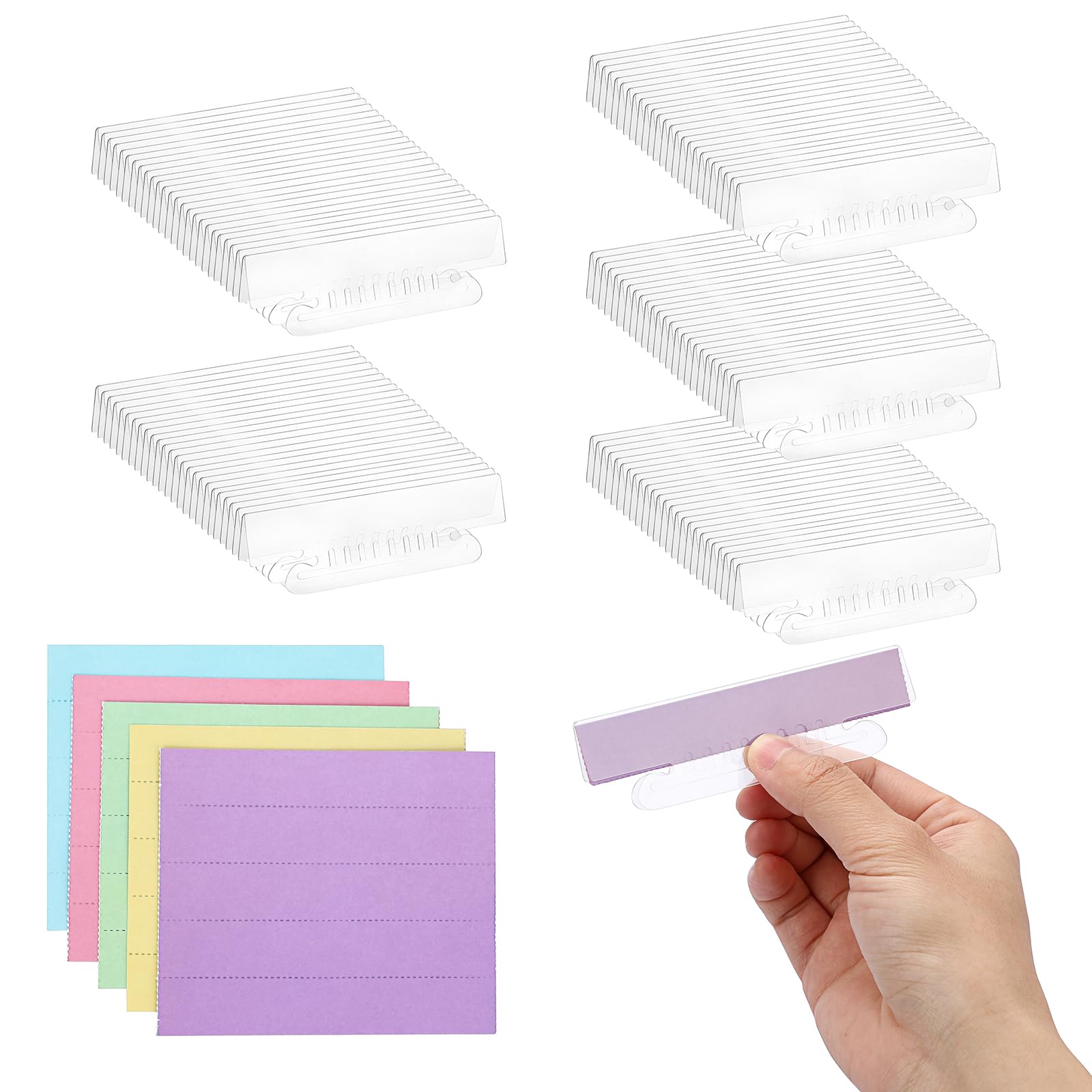 BTSKY 4.1 Inch Clear Hanging File Folder Tabs And Inserts - View #2
